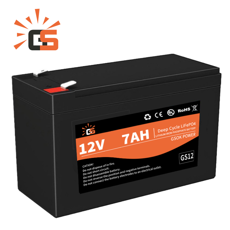 GSOK 12V 7AH Lithium battery pack LiFePO4 Lithium iron phosphate battery 5Ah 100ah 200ah 300ah 