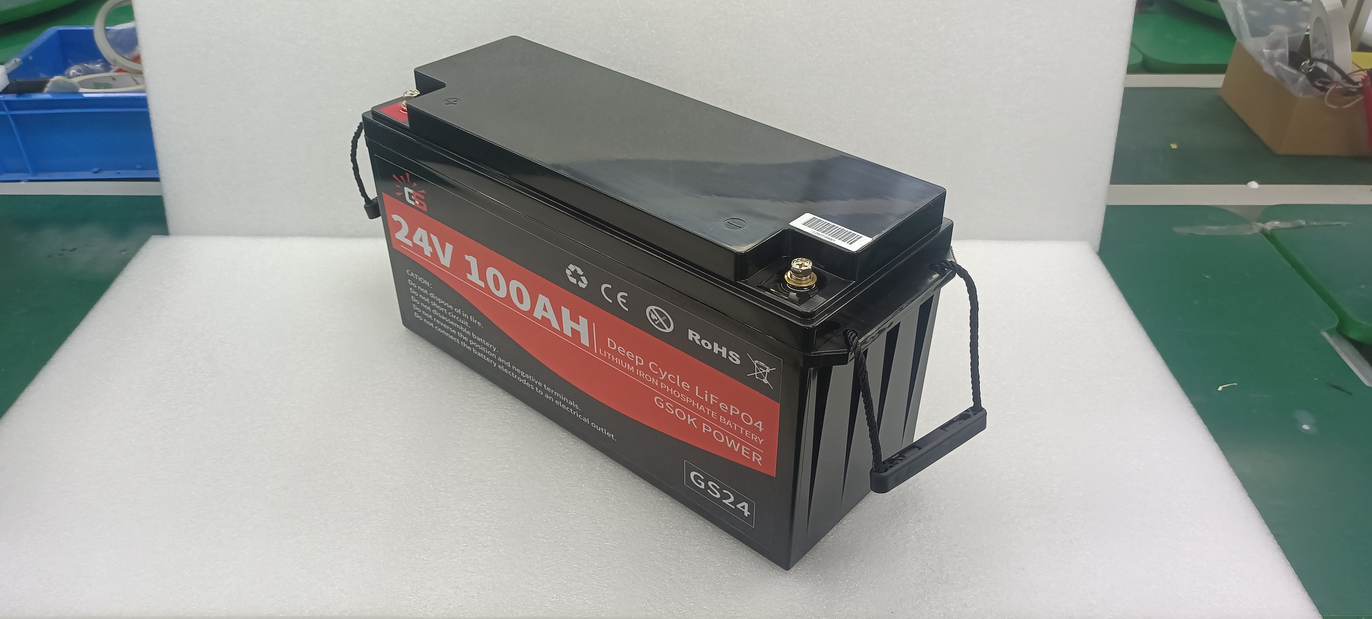 GSOK 24V 100AH Lithium battery pack LiFePO4 Lithium iron phosphate battery 5Ah 100ah 200ah 300ah 