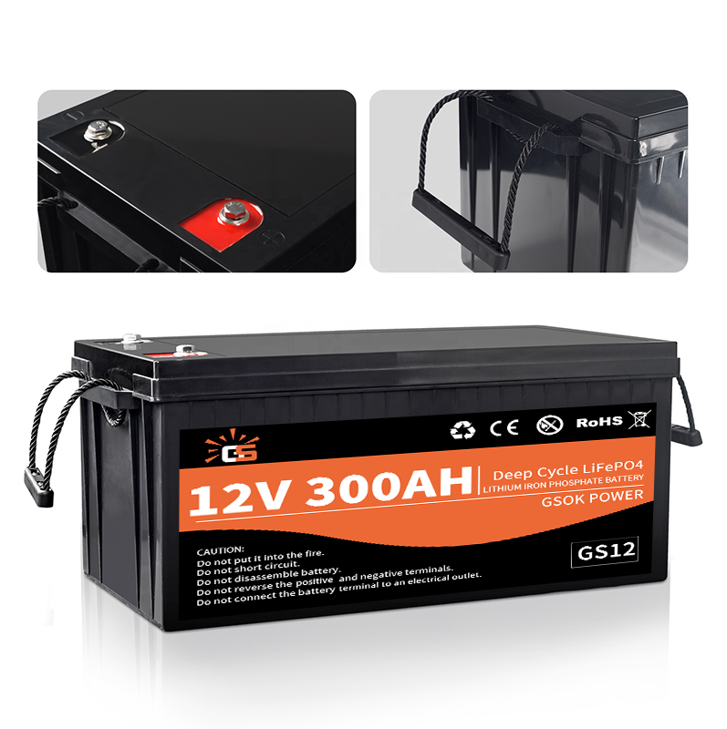 GSOK 12V 300AH Lithium battery pack LiFePO4 Lithium iron phosphate battery 5Ah 100ah 200ah 300ah 